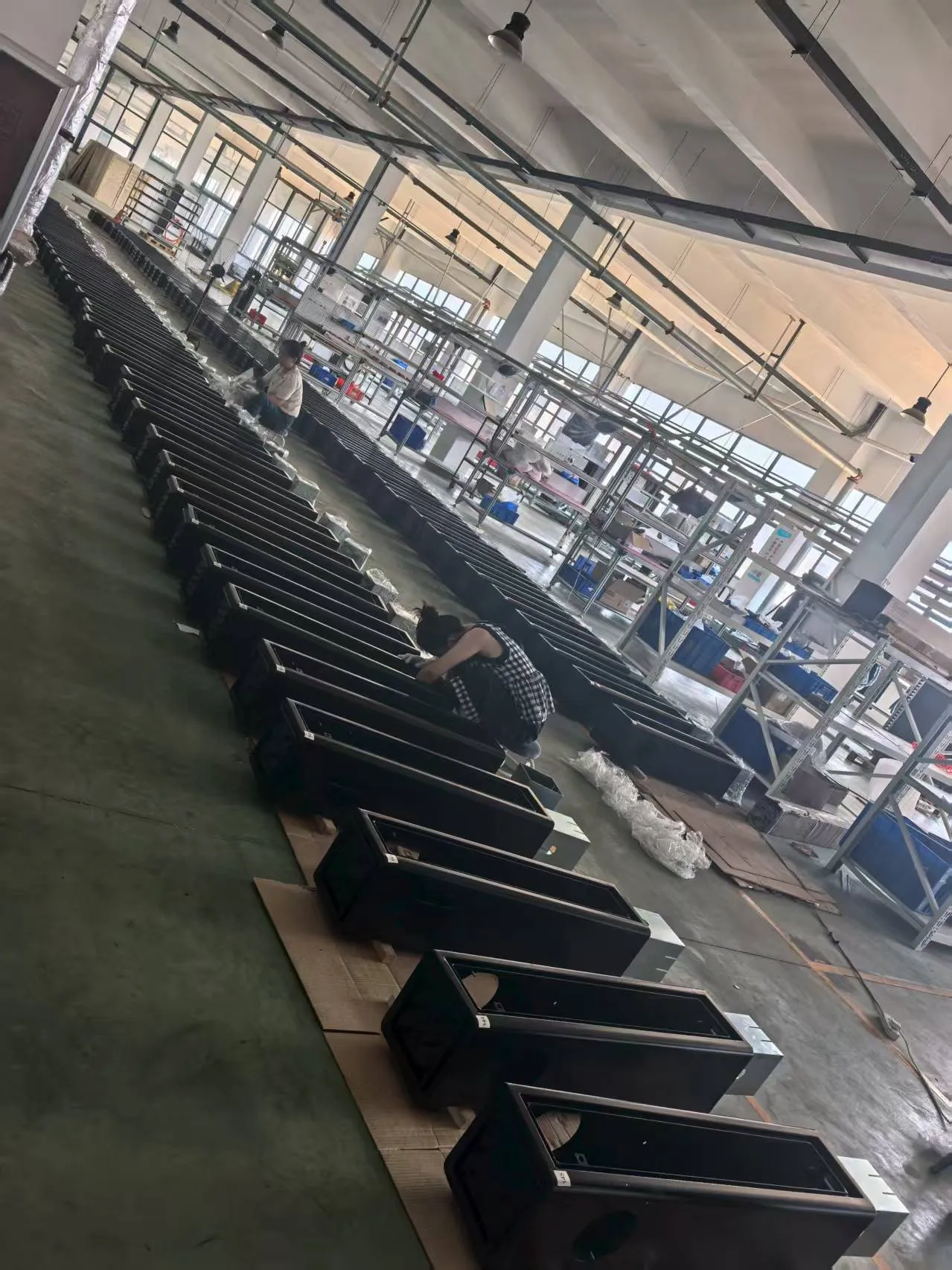 Charger housings on the assembly line