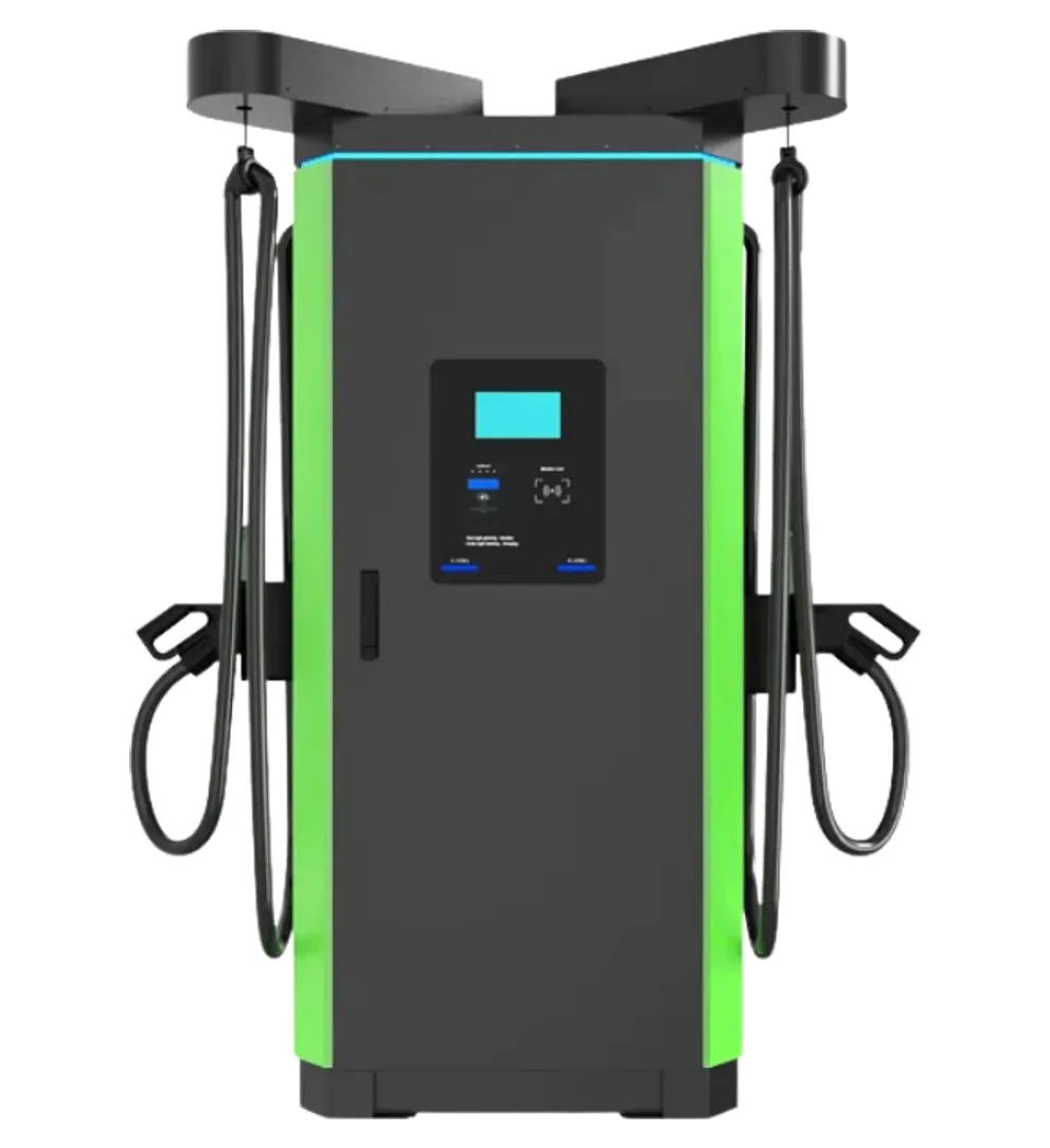 VT-DF DC fast charger in dark grey with green side panels