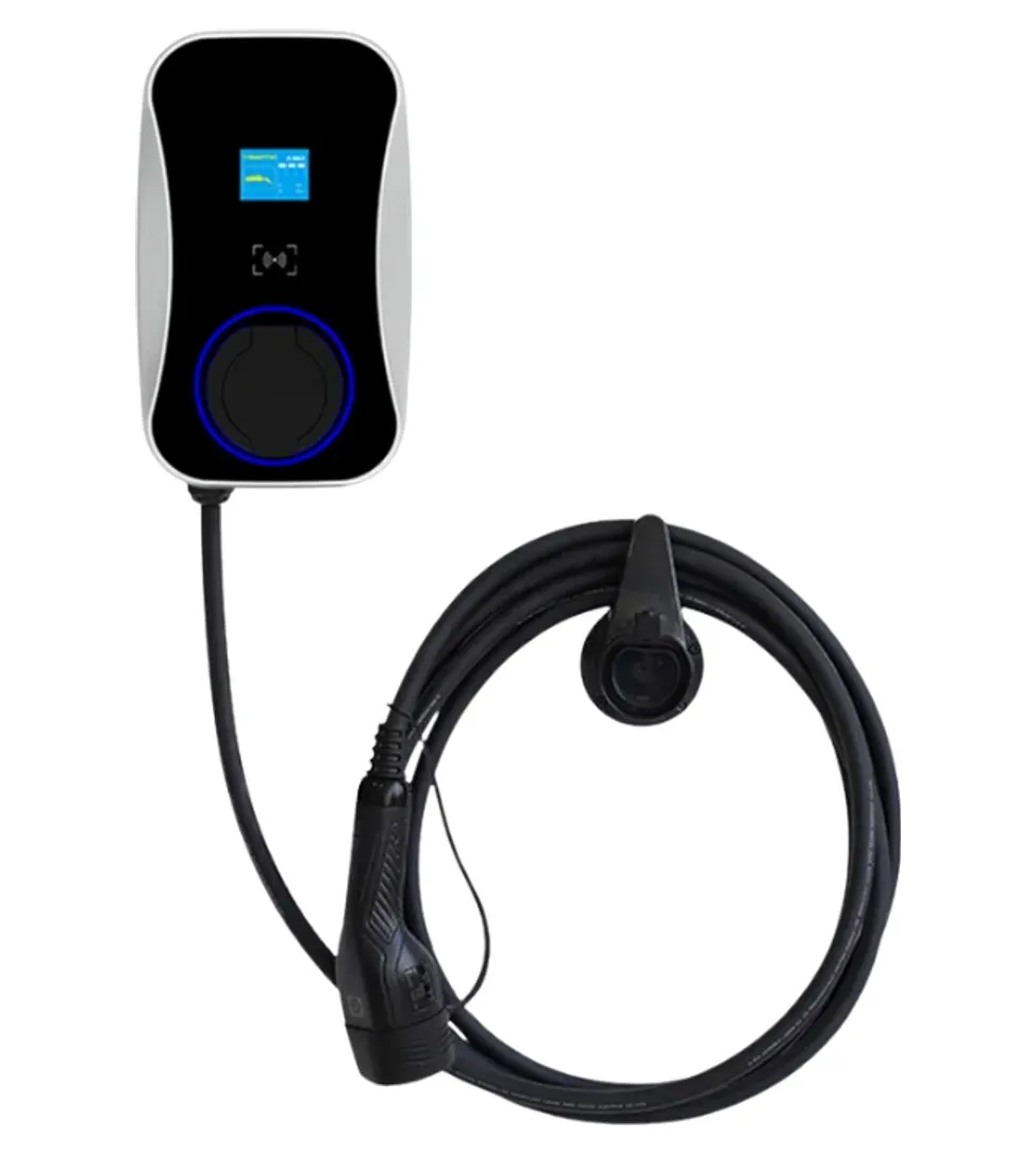 VT-HW smart home wallbox with LCD screen, RFID reader and tethered Type 2 cable
